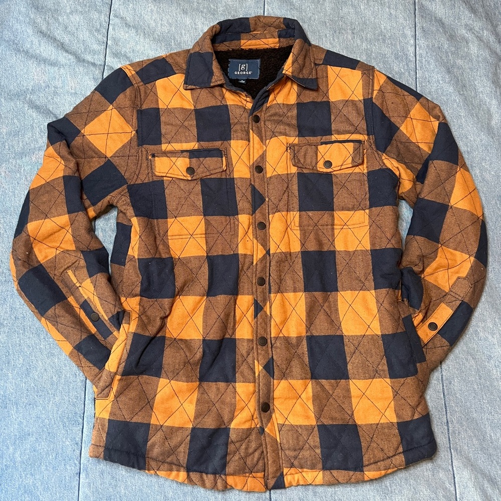 George Men’s Shirt Jacket Light Winter Jacket | Flannel Pattern